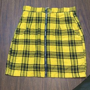 Plaid Pencil Short Skirt